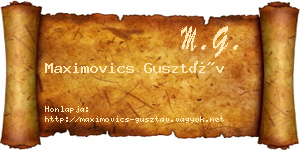 Maximovics Gusztáv névjegykártya