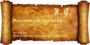 Maximovics Gusztáv névjegykártya
