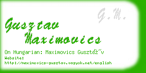 gusztav maximovics business card